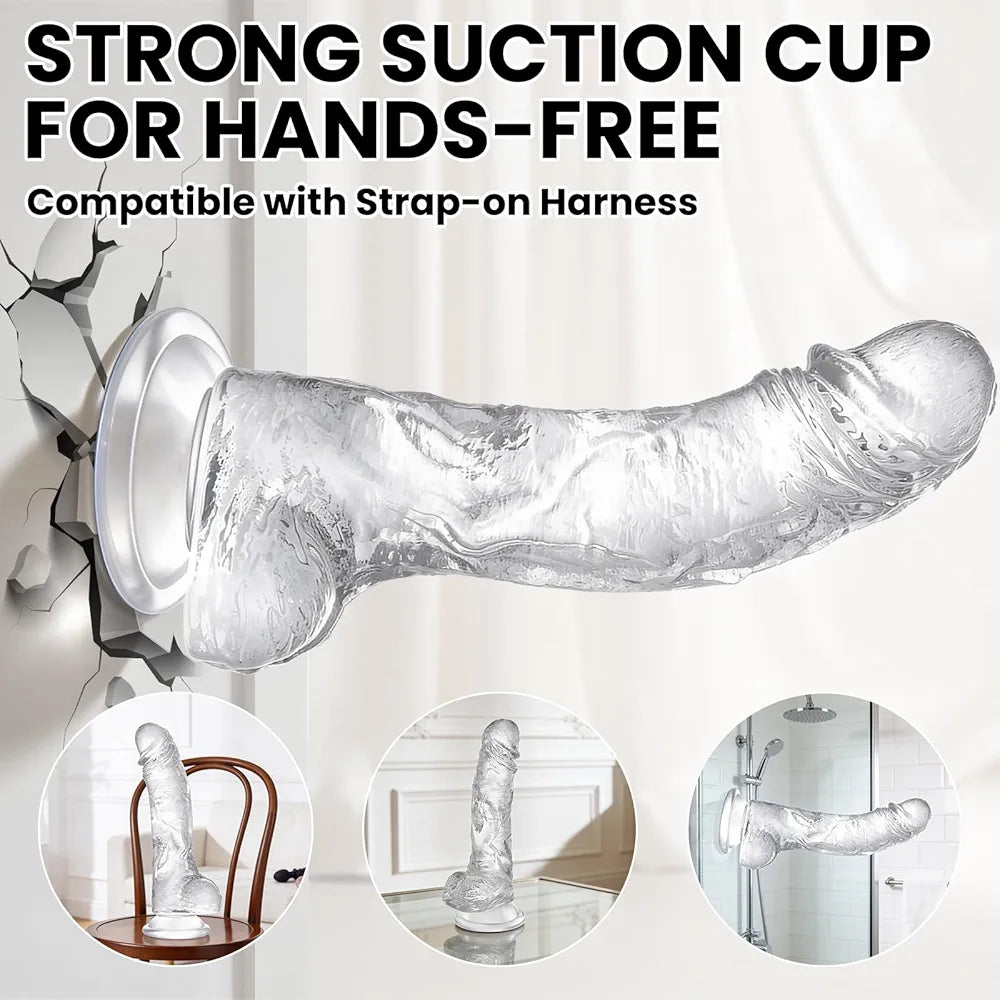 Realistic 5.1" Soft Silicone Curved Dildo with Strong Suction Cup for G-Spot Stimulation