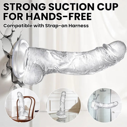 Realistic 5.1" Soft Silicone Curved Dildo with Strong Suction Cup for G-Spot Stimulation