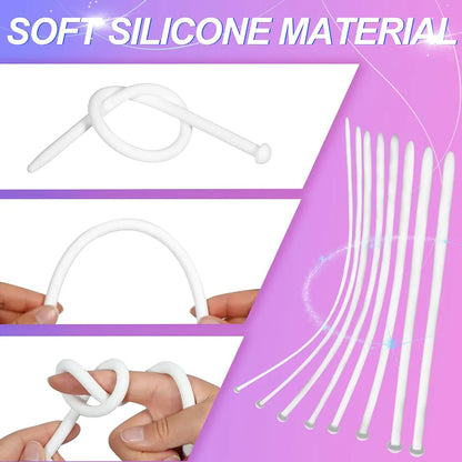 7-Piece Silicone Urethral Sound and Urinary Dilator Set for Men