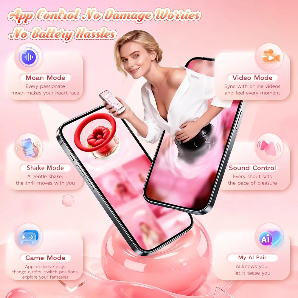 Rose-Shaped Clitoral Suction Vibrator with 27 Stimulation Modes