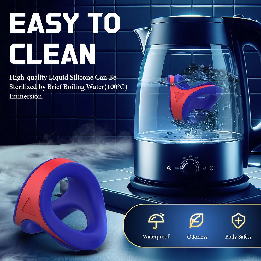 Adjustable Silicone Dual-Ring Cock Ring Set for Enhanced Performance and Stamina