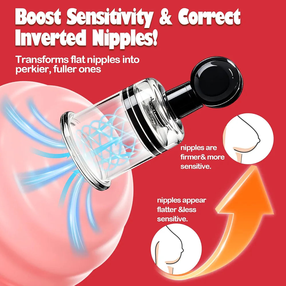 8-Piece Silicone Suction Pump Set for Nipple and Clitoral Stimulation