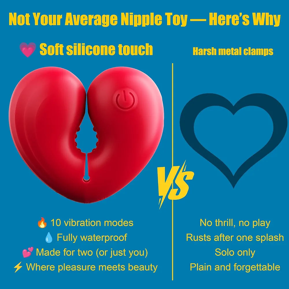 Adjustable Silicone Nipple Clamps with Vibration for Couples