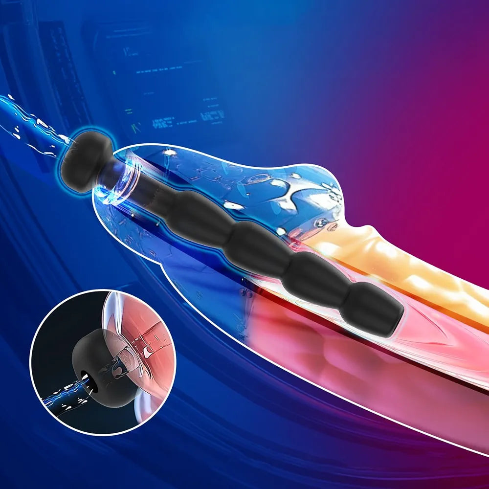 FST Soft Silicone Hollow Urethral Dilator with Multiple Beads for Men