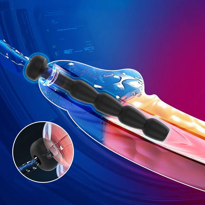 FST Soft Silicone Hollow Urethral Dilator with Multiple Beads for Men