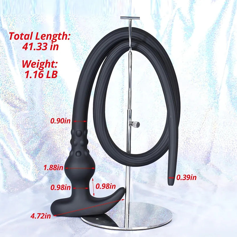 Realistic Flexible Silicone Anal Plug and Enema Douche Kit for Prostate and G-Spot Stimulation
