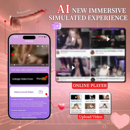 Luvmazer 6-in-1 Realistic Suction Cup Dildo with Remote, Heating, and Multi-Speed Vibration