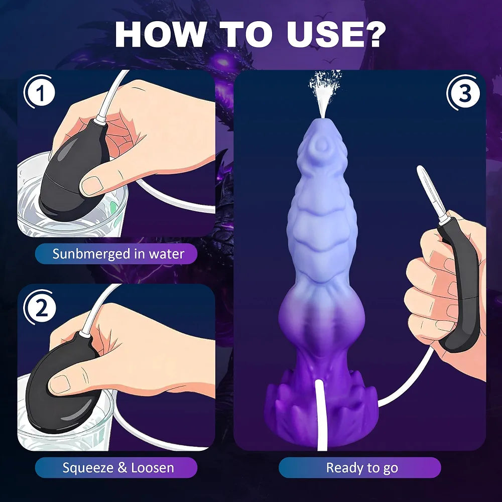 8.1" Fantasy Dragon Ejaculating Dildo with Knot and Suction Cup