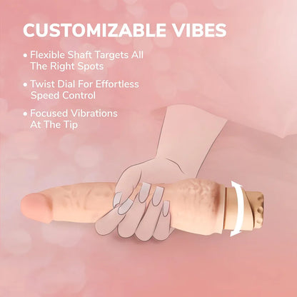 Eden 8.5-Inch Realistic Veined Vibrating Dildo with Flexible Base and Multi-Speed Stimulation