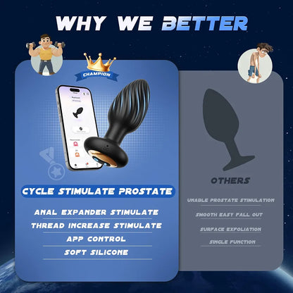 App-Controlled 360° Rotating Prostate Massager with 9 Vibration Modes and Remote