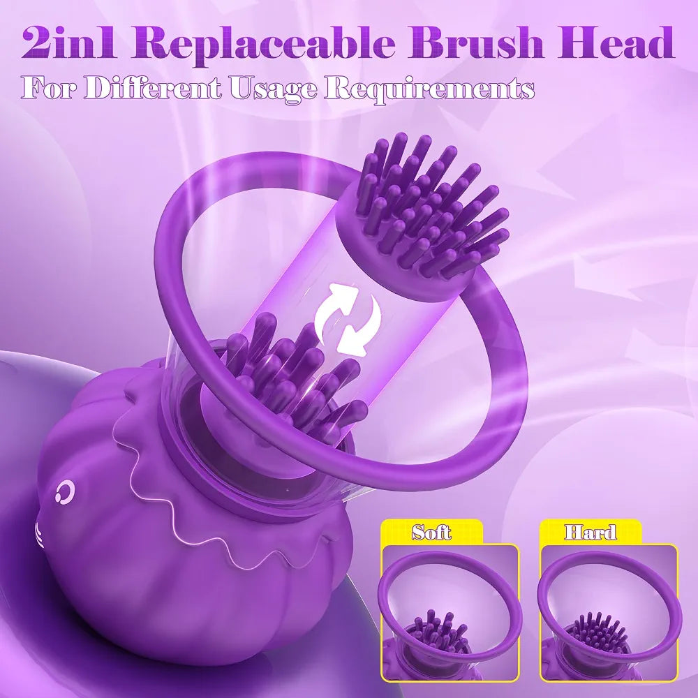 Silicone Jellyfish Vibrator with 10 Suction Modes and Rotating Clitoral Stimulator