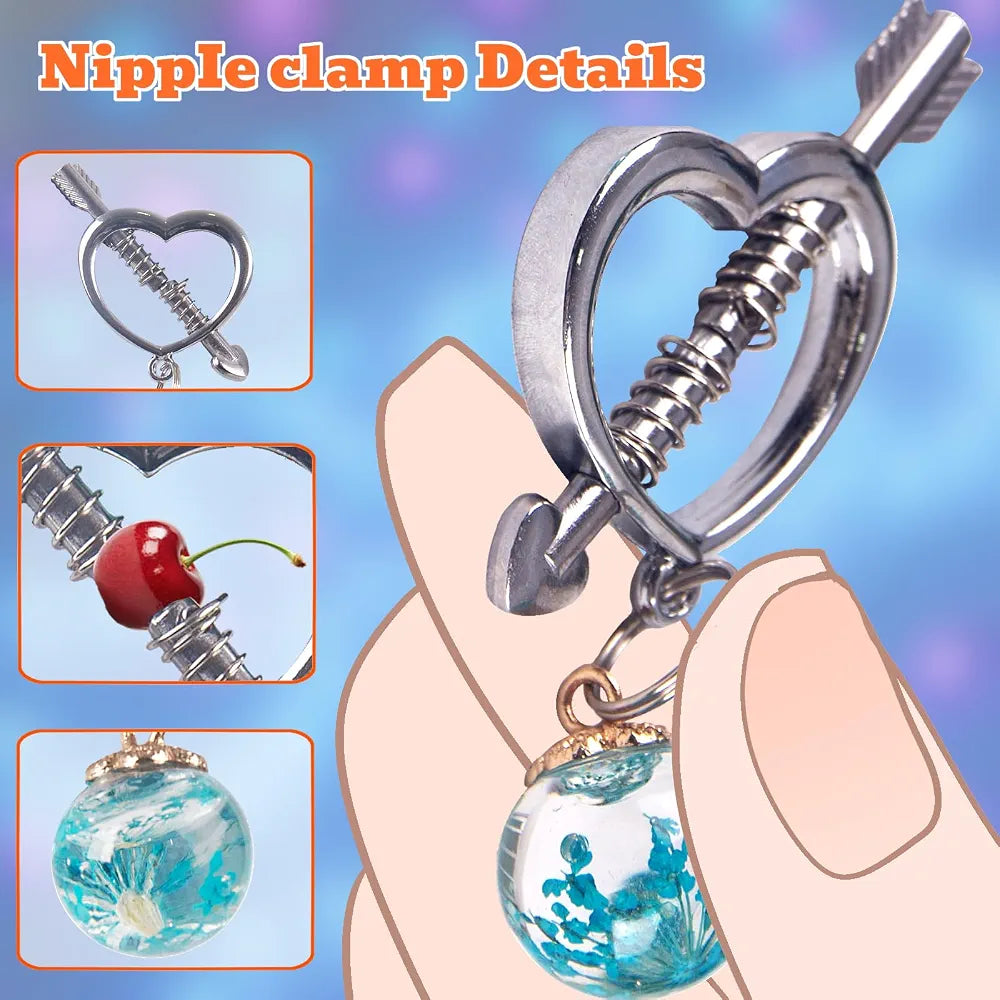 Adjustable Stainless Steel Non-Piercing Nipple Clamps for Women