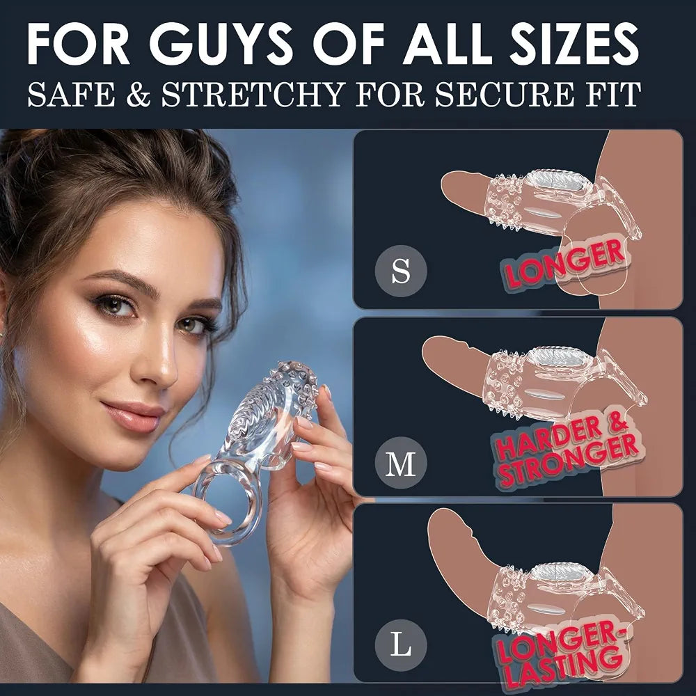 Dual-Pack Vibrating Cock Ring and Penis Sleeve Set for Couples