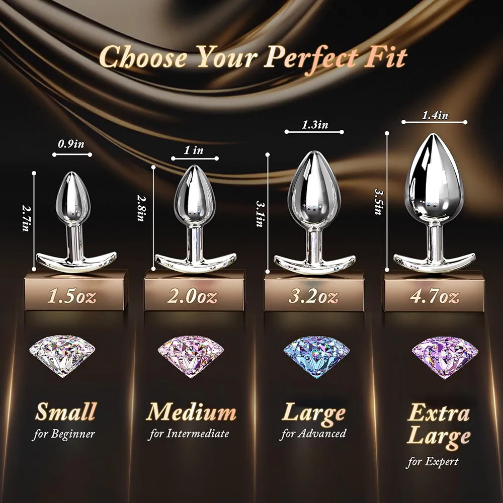 4-Piece Crystal Base Anal Training Kit for Beginners
