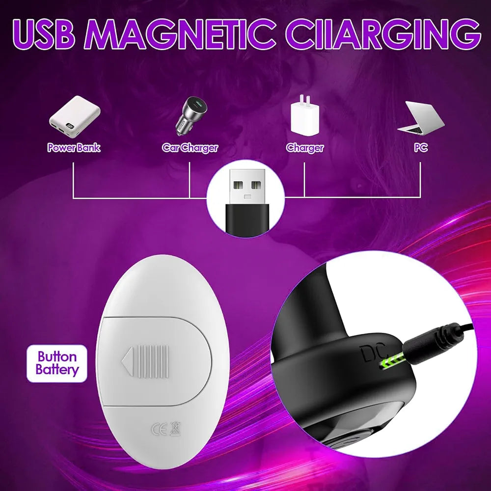 4-Piece Silicone Anal Training Kit with Remote-Controlled 10-Frequency Vibrating Butt Plugs