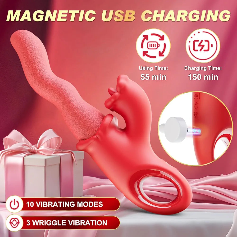 Rabbit G-Spot Vibrator with Licking and Thrusting Modes