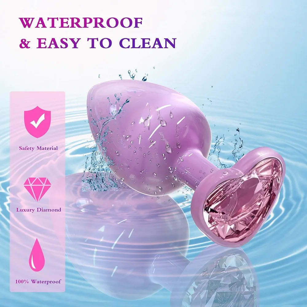 Heart-Shaped Jewelry Base Small Anal Plug for Beginners - Unisex G-Spot Stimulator