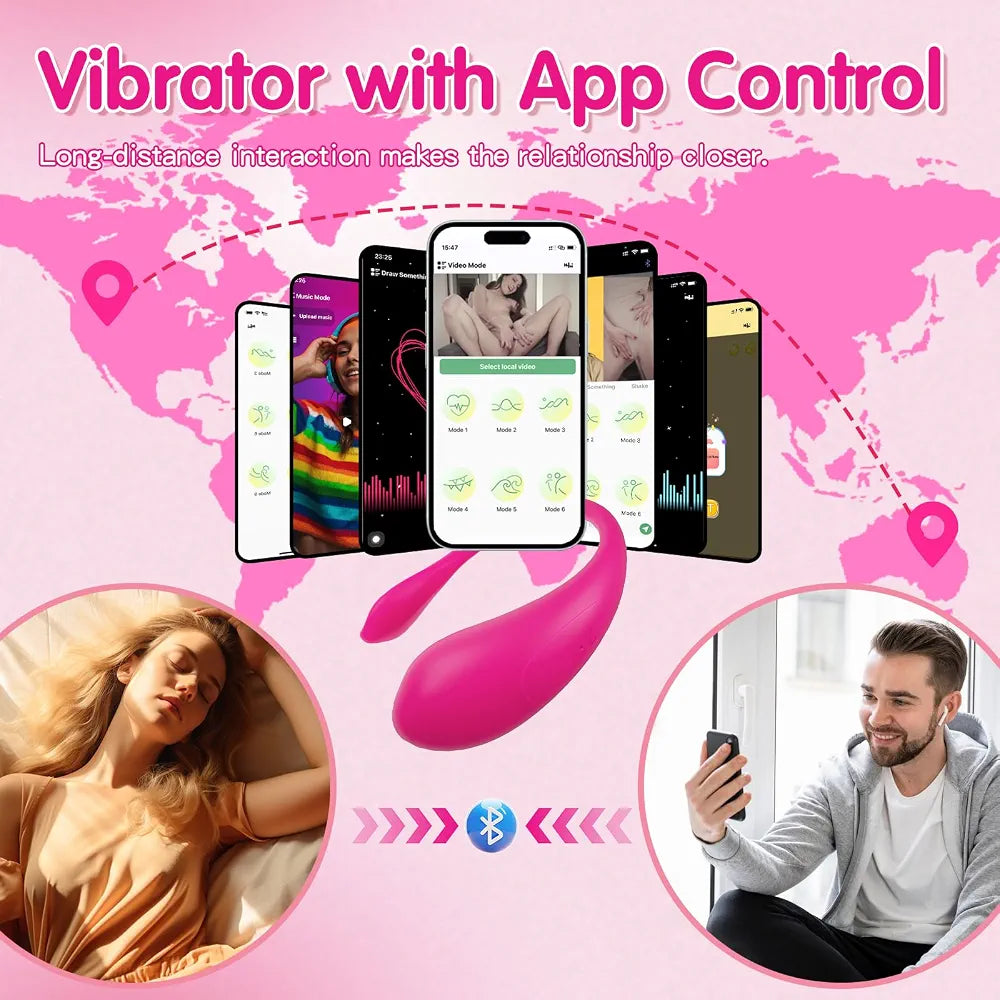 Wearable Bluetooth App-Controlled G-Spot Panty Vibrator for Couples