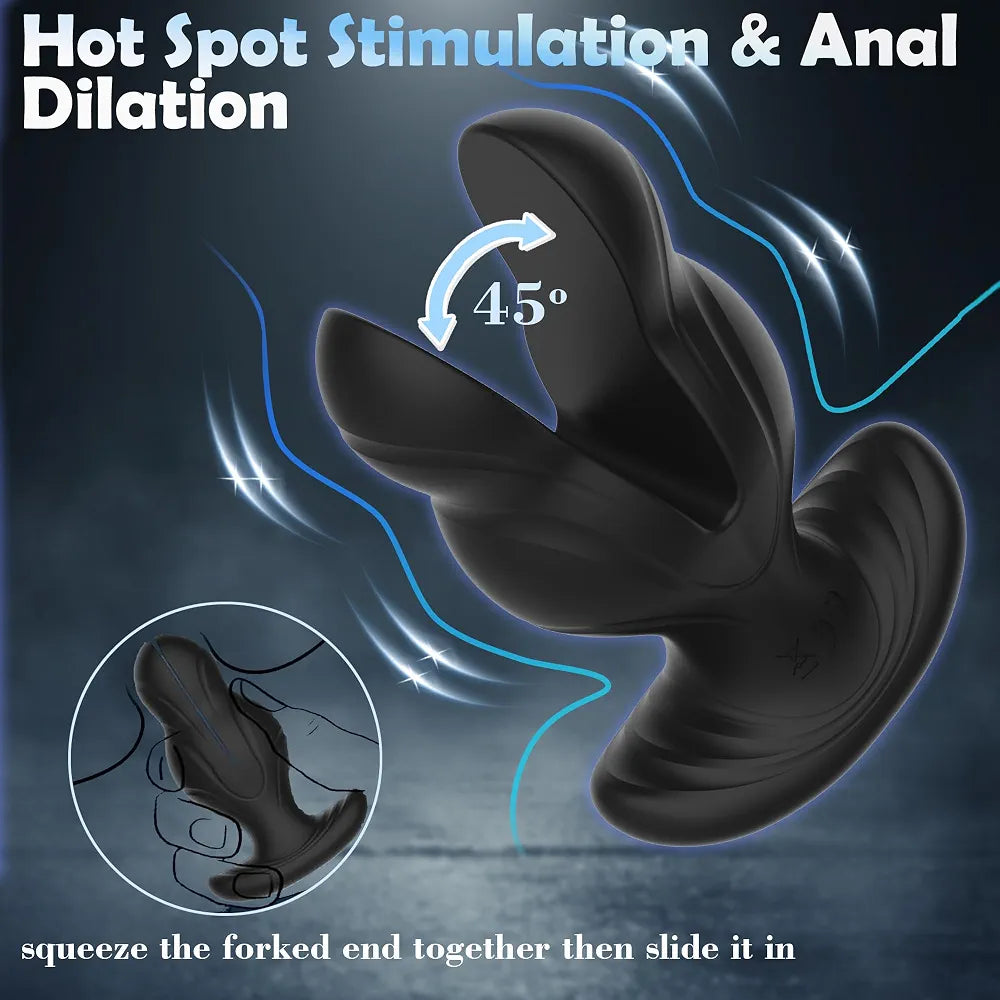 Remote-Controlled Expanding Prostate Massager with 8 Vibration and E-Stim Modes
