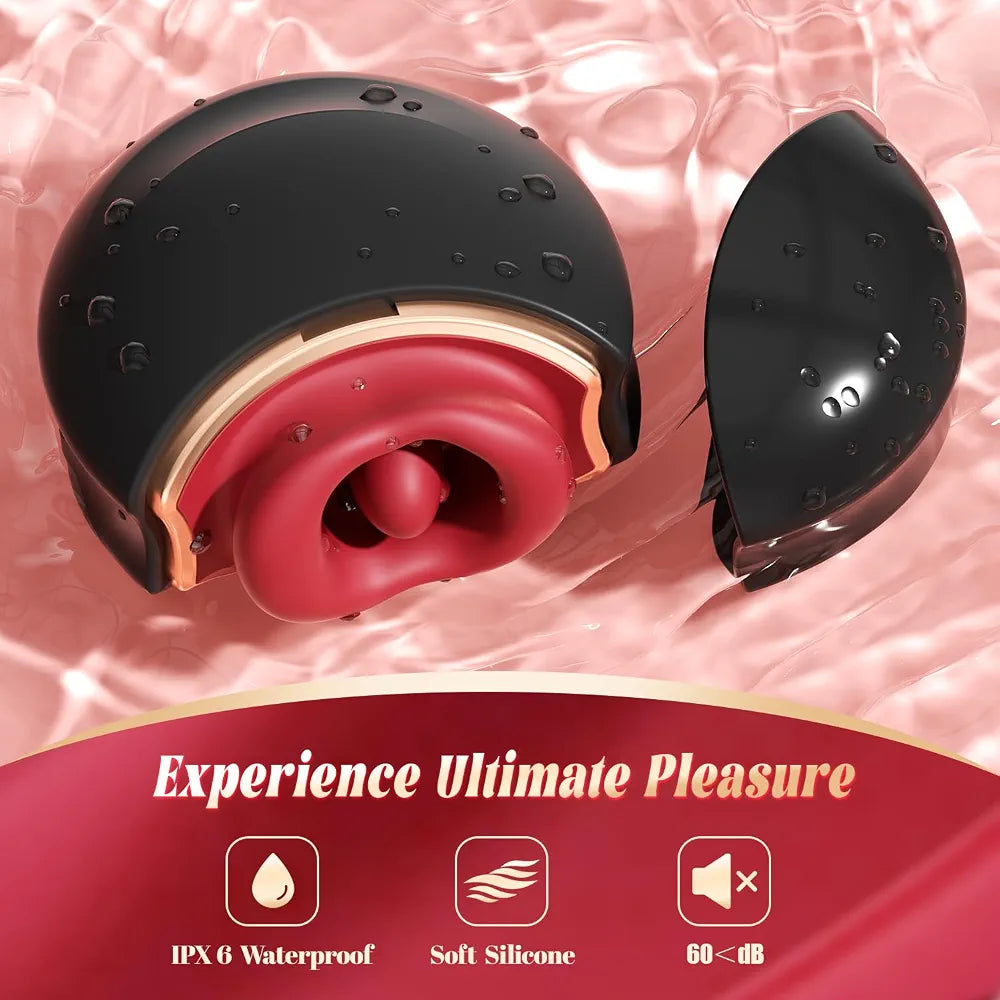 3-in-1 Rose Clitoral and Nipple Stimulator with 20 Vibration and Licking Modes