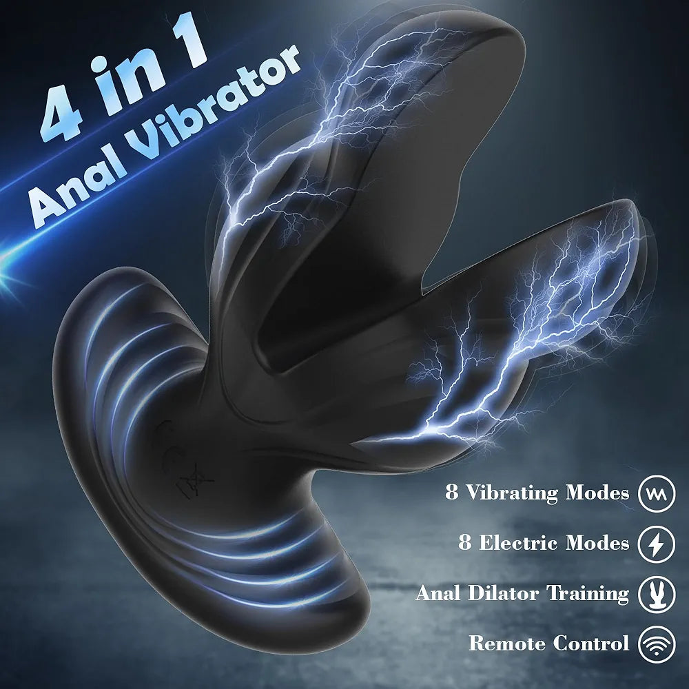Remote-Controlled Expanding Prostate Massager with 8 Vibration and E-Stim Modes