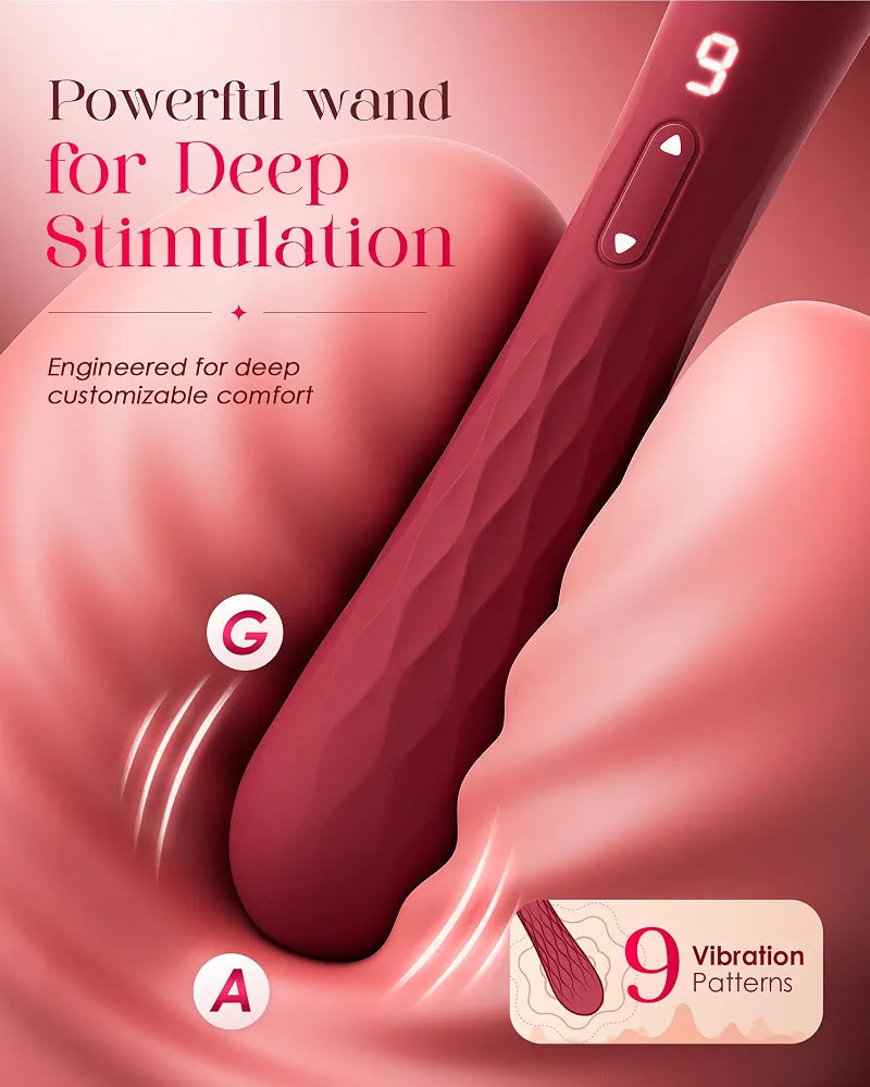 Dual-Ended App-Controlled Wand Vibrator and G-Spot Massager