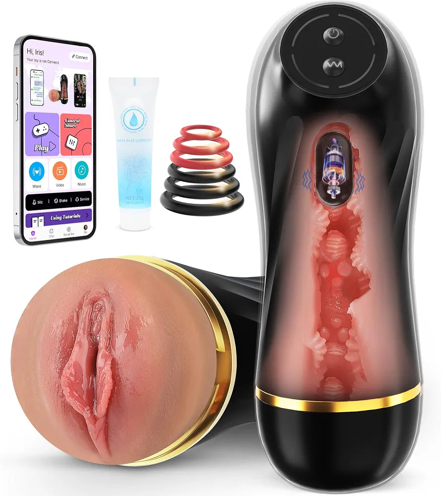 Realistic Textured Vibrating Male Masturbator with 10 Vibration Modes for Penis Training and Pleasure