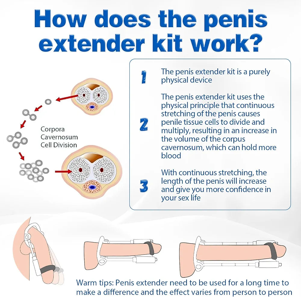 Adjustable Male Penis Traction Training and Stretching Device Kit