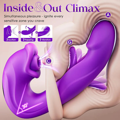 AI-Powered App-Controlled G-Spot & Clitoral Vibrator with 7 Suction and Thrusting Modes
