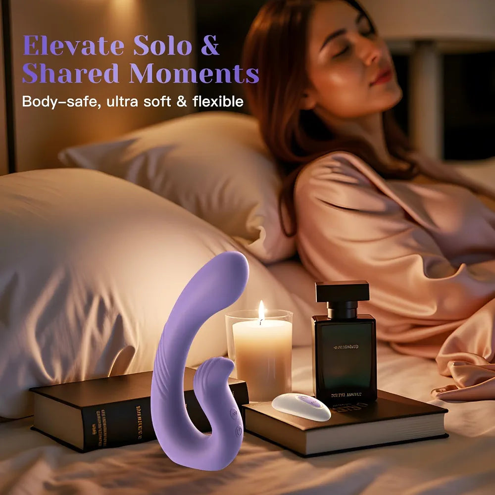 Dual-Motor Rabbit G-Spot Vibrator with Remote Control and 10 Vibration Modes