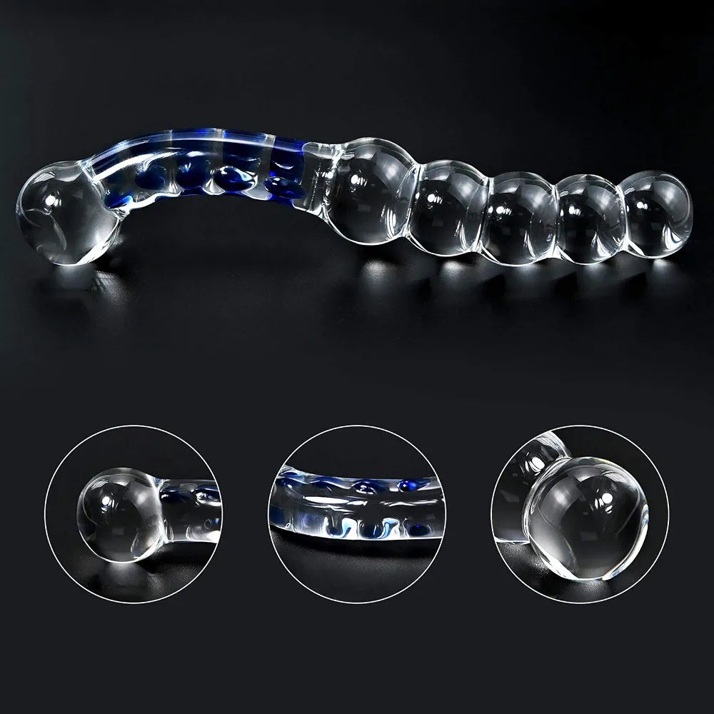 Premium Ergonomic Crystal Glass Anal Plug and Bead Set for Sensual Stimulation