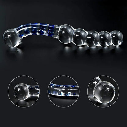 Premium Ergonomic Crystal Glass Anal Plug and Bead Set for Sensual Stimulation