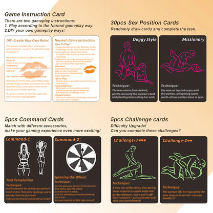 Intimate Couples' Adventure Deck: 42 Romantic Challenges, Positions, and Date Night Games with Accessories