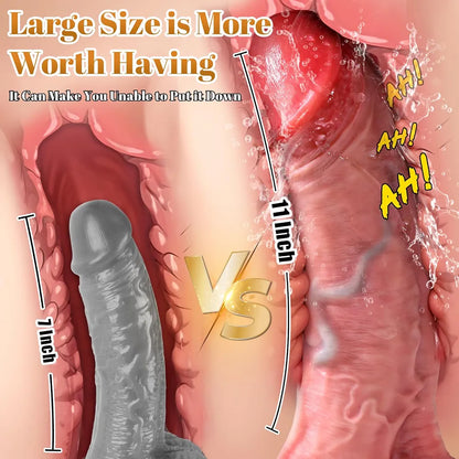 11-Inch Realistic Silicone G-Spot Dildo with Suction Cup Base for Couples and Women