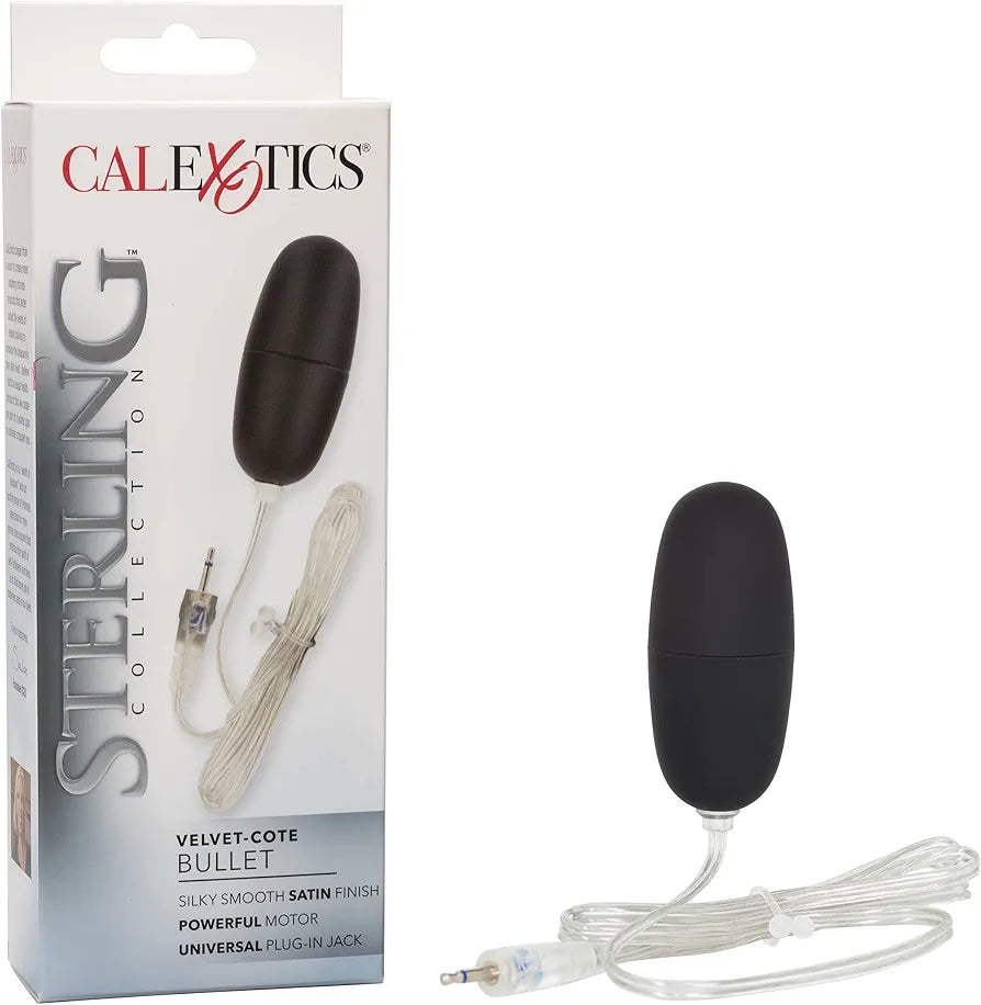 CalExotics Sterling Collection Velvet Bullet Vibrator - 2.2-Inch Discreet Personal Massager, Black