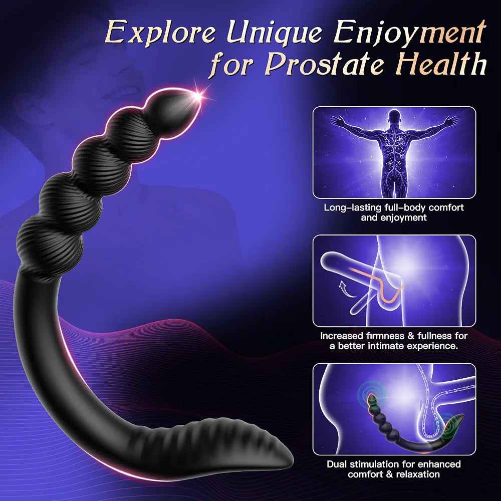 Ergonomic 9-Mode Vibrating Prostate Massager and Curved Anal Plug for Couples
