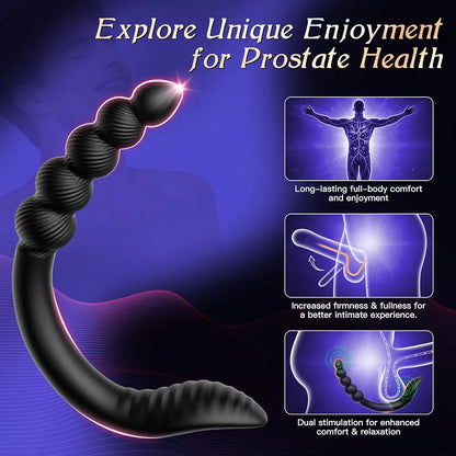 Ergonomic 9-Mode Vibrating Prostate Massager and Curved Anal Plug for Couples
