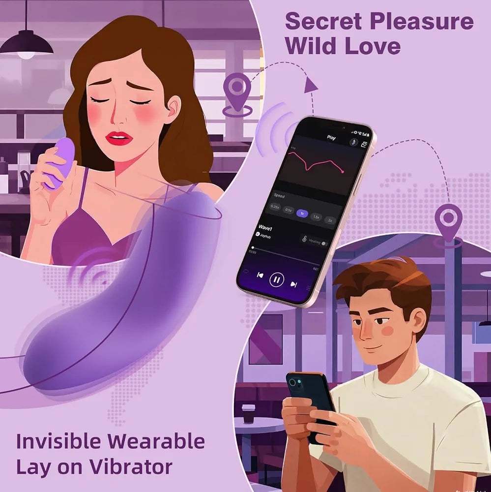 SVAKOM Heated Wearable Vibrating Panties with Detachable Finger Sleeve, APP-Controlled Clitoral and Nipple Stimulator for Couples