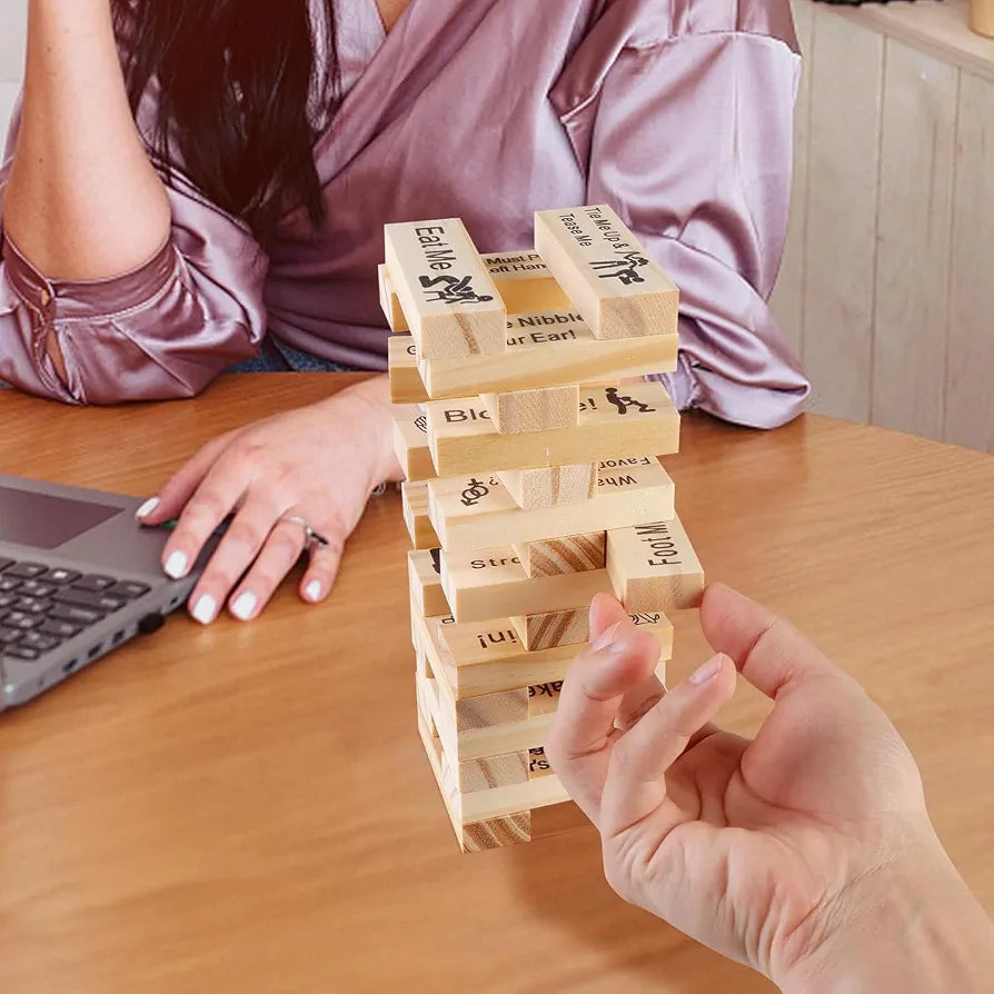 Adult Romantic Stacking Tower Game for Couples - Naughty Date Night Activity