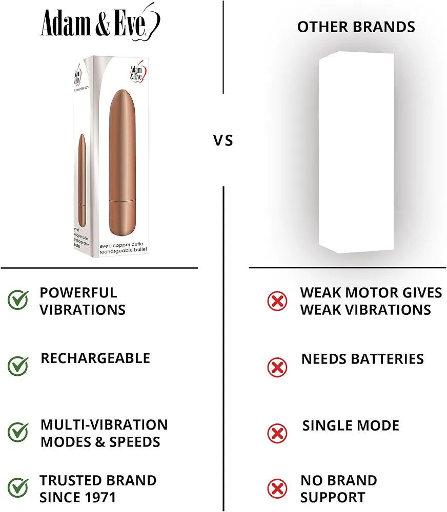Eve's 10-Function Rechargeable Mini Bullet Massager - Compact Copper Pleasure Wand for Women