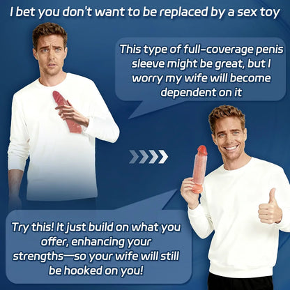 X-pidany Trim-to-Fit Girth Enhancing Penis Sleeve - Reusable Textured Cock Extender for Delay and Erection Support