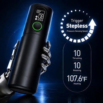 TriggerX Automatic Male Masturbator with Heating, 10 Thrusting & 10 Rotating Modes, LED Display, and Stepless Speed Control
