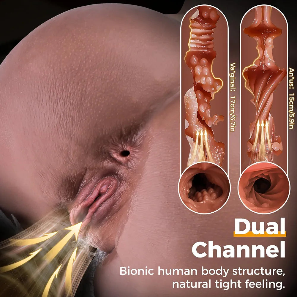 Realistic 11lb Male Masturbator with Anal and Vaginal Stroker - Lifelike Adult Sex Toy for Men