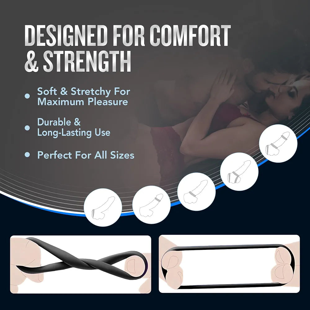 Blush Puria Platinum Silicone Performance Cock Ring - 1.25" Stretchy Stamina Enhancer