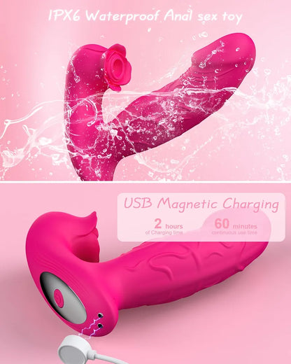 Rose-Shaped Remote Controlled G-Spot and Nipple Stimulator with 9 Vibration Modes