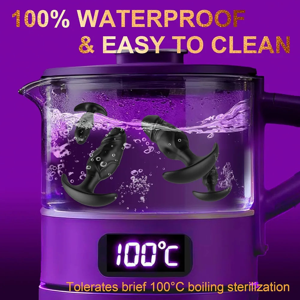 Premium Silicone Anal Training Plug Kit - 4-Piece Waterproof Beginner to Advanced Set