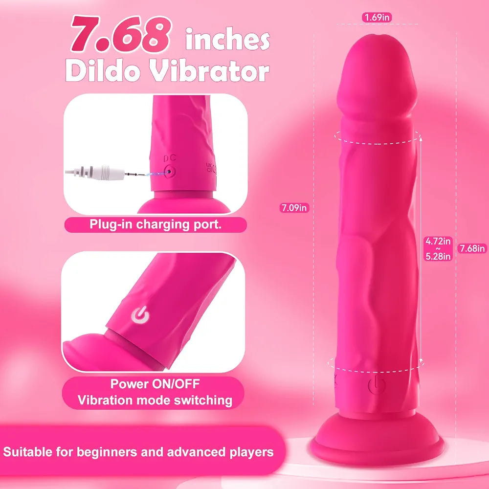 Premium Silicone G-Spot & Clitoral Vibrator with 10 Modes and Suction Base