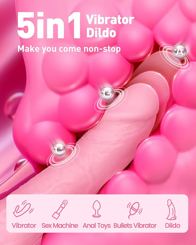 9-Inch Thrusting G-Spot Vibrating Dildo with 10 Vibration Patterns and 3 Thrusting Modes - Waterproof Adult Toy for Couples