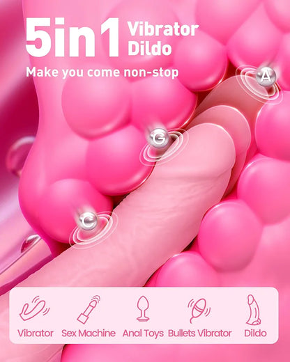 9-Inch Thrusting G-Spot Vibrating Dildo with 10 Vibration Patterns and 3 Thrusting Modes - Waterproof Adult Toy for Couples