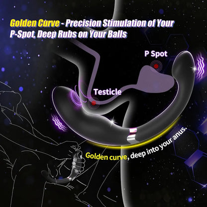 Ergonomic Dual-Ended Prostate Massager and Anal Trainer with Vibration